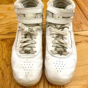 White Reeboks with the Strap!